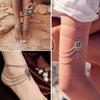 Summer Retro Ethnic Style Hollowed Out Turquoise Water Drop Ankle Chains Bare Feet Women's Beach Fashion Accessories