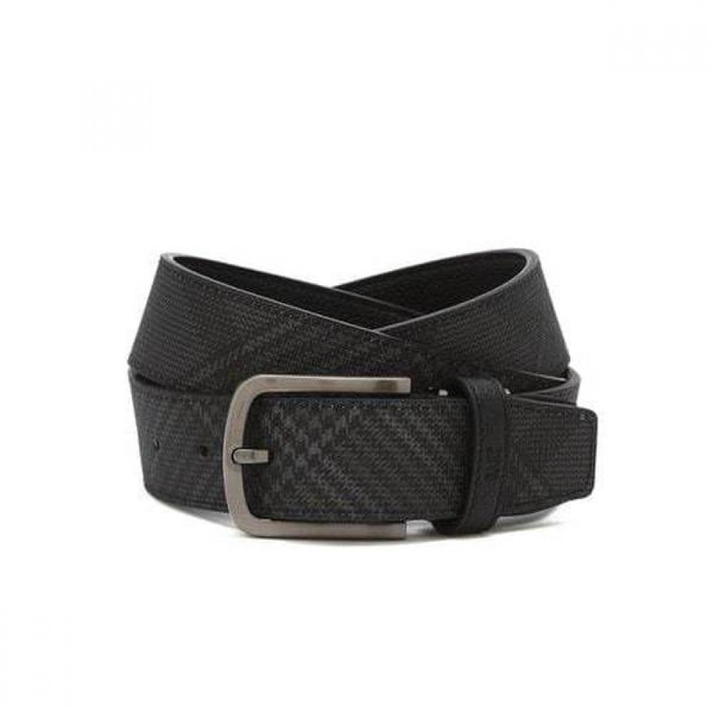 Daks Black Check Leather Belt Dbbe6e167bk Single option