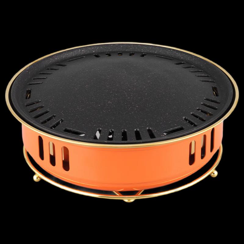 OEING Round Charcoal BBQ Grill with Non-Stick Pan