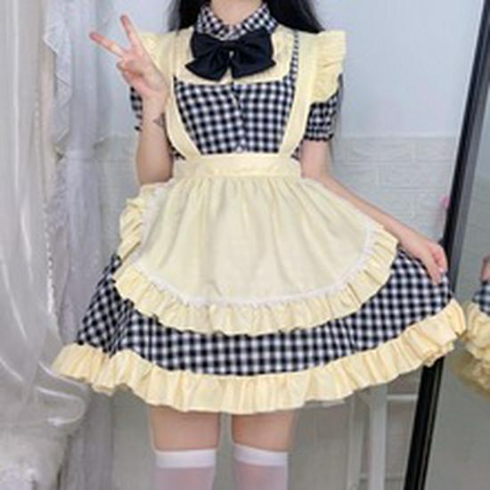 Alice Red Wine Sweetheart Lolita Cosplay Maid Outfit - Cute Princess Dress