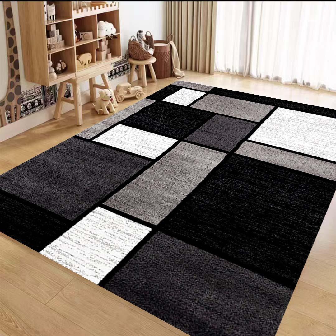 

VIKAMA Modern Geometric Living Room Carpet, Soft Bedroom Bedside Rug, Non-slip Kitchen and Bathroom Door Mat, Home Decoration 40x60cm 16x24inch