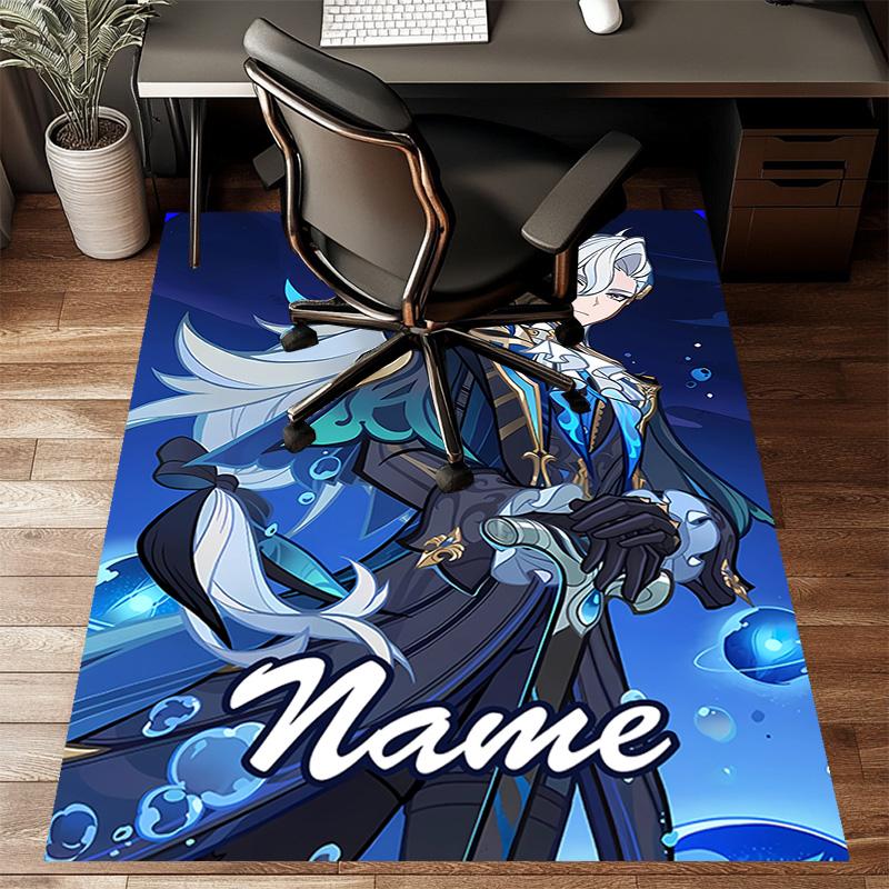 Custom Genshin Impact Mat Personalized Name, Polyester Washable Indoor Entryway Rug, Gift for Christmas, Easter, Thanksgiving Day