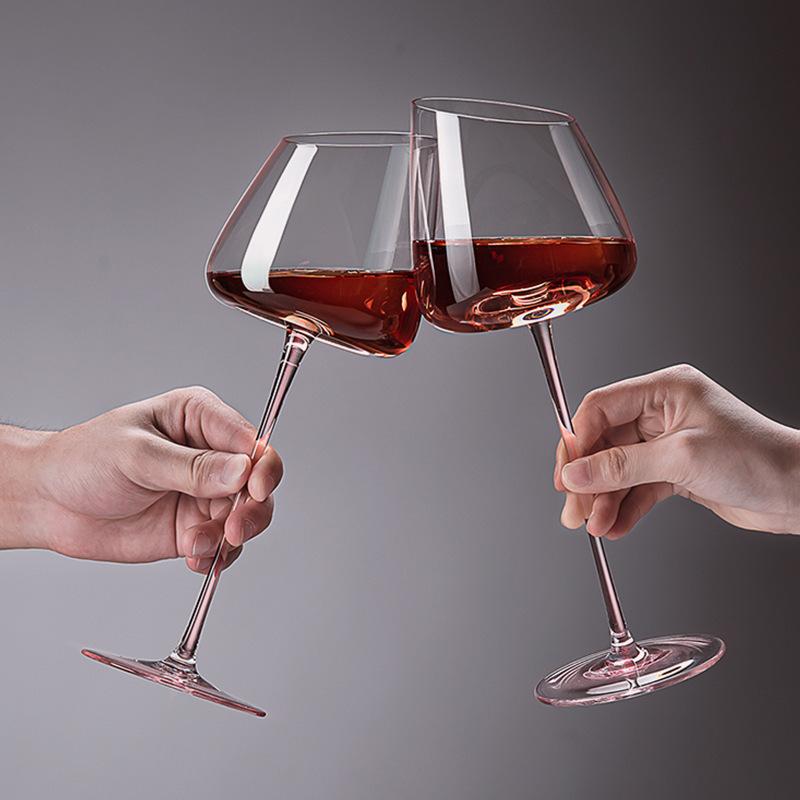 Hand-blown Make Red Wine Glass Simple Glass Transparent Champagne Wine Household Large-bellied High-footed Cup Drinking Utensil