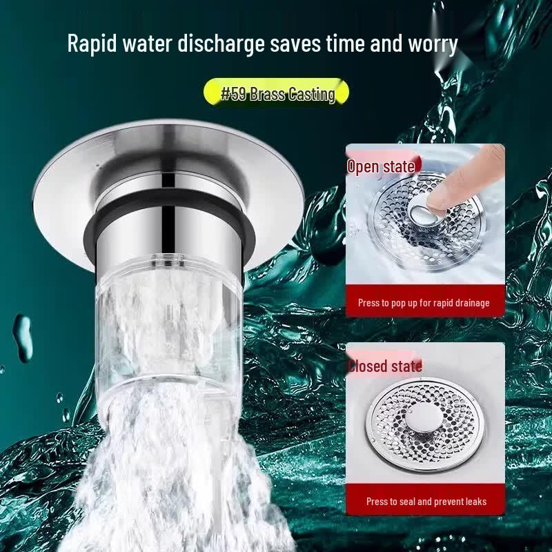 Washbasin Pop-up Drain Stopper with Filter