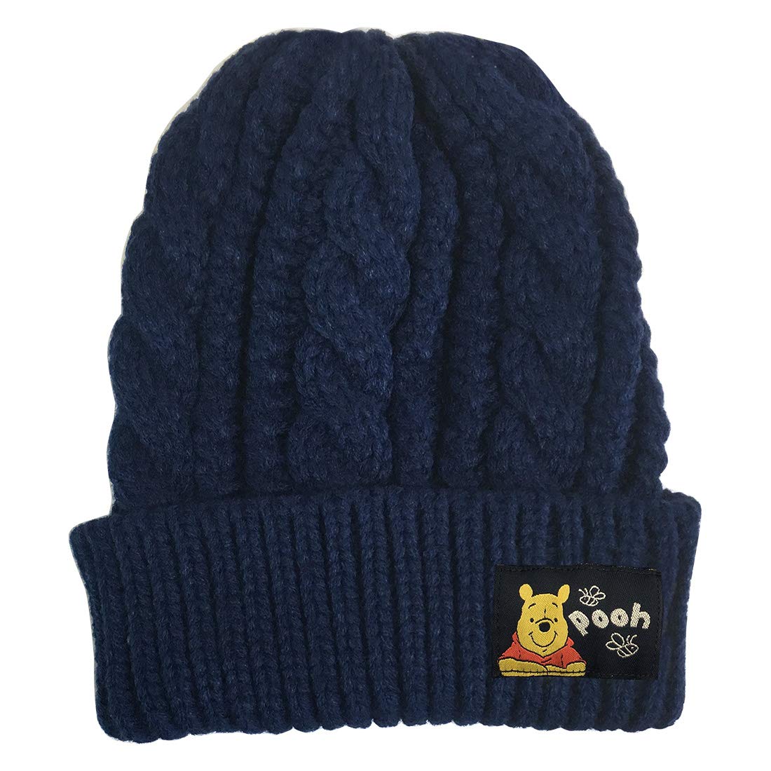 

Disney Cable Knit Cap Winnie the Pooh Face Navy AWDS5516
