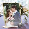6/12pcs Acrylic Gold Sign Holder Picture Frames Table Number Holders For Wedding Office Store Restaurant Art Photos Display