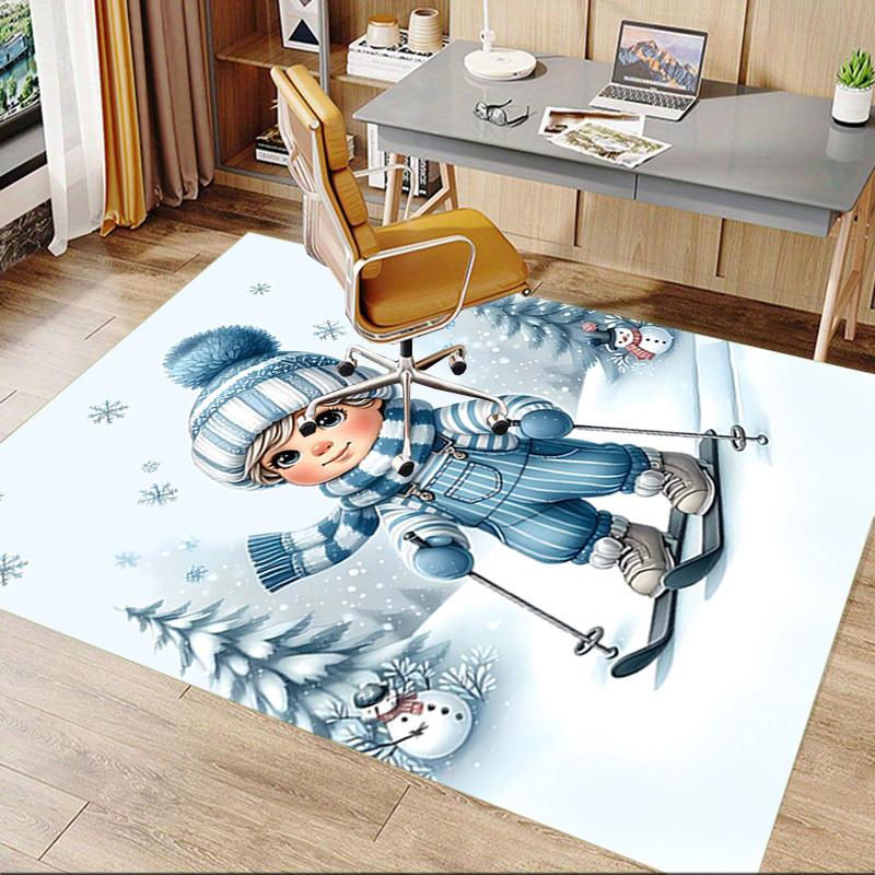1PC winter snow Extra Large Non Slip Floor carpet, Office, family, bedroom, Studio   Large Area Rug Indoor Rugs, , Vibrant Colors