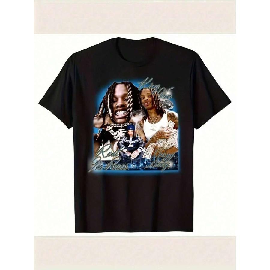 

Retro Hip Hop Graphic Print TShirt Perfect For Home Outing Or Gift Choice Ideal For Valentine s Day - Men s Summer Cotton Gra... S разноцветный