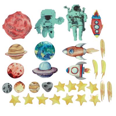 31 Delen DIY Ruimte Ruimteschip Thema Gloeiende Huis Muursticker Lichtgevende Kinderkamer Decoratie