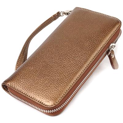 Unique Purse for Women Made of Genuine Leather Floating CANPELLINI Wallet 21614 Brown
