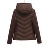 Chaquetas con Capucha de Algodón de Aire Patchwork Elegantes para Mujer Otoño Invierno Parkas Deportivas Abrigos Cálidos de Corte Ajustado para Dama