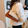 Chic Minimalist Shoulder Bag For Women Featuring Soft Suede And Magnetic Closure