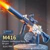 Water Gun Electric M416 Pistol Shooting Lighting Toys Gun Full Automatic Summer Pool Beach Toys for Kids Children Boys Girls Adult with Cool Led Light