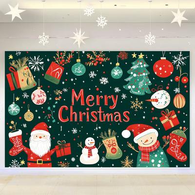 Suprimentos de Natal Banner de Feliz Natal Decoração de Festa de Porta Fundo de Casa Papel de Parede para Festival Suprimentos de Natal Decorações de Natal