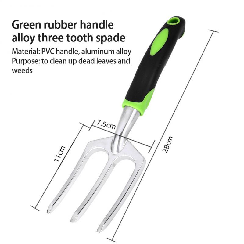 Bahçe Küreği Beş dişli Tırmık Küçük Kürek Çift Amaçlı Çapa Açık Alan Dikim Aksesuarları Siyah Kauçuk Saplı Alet Seti