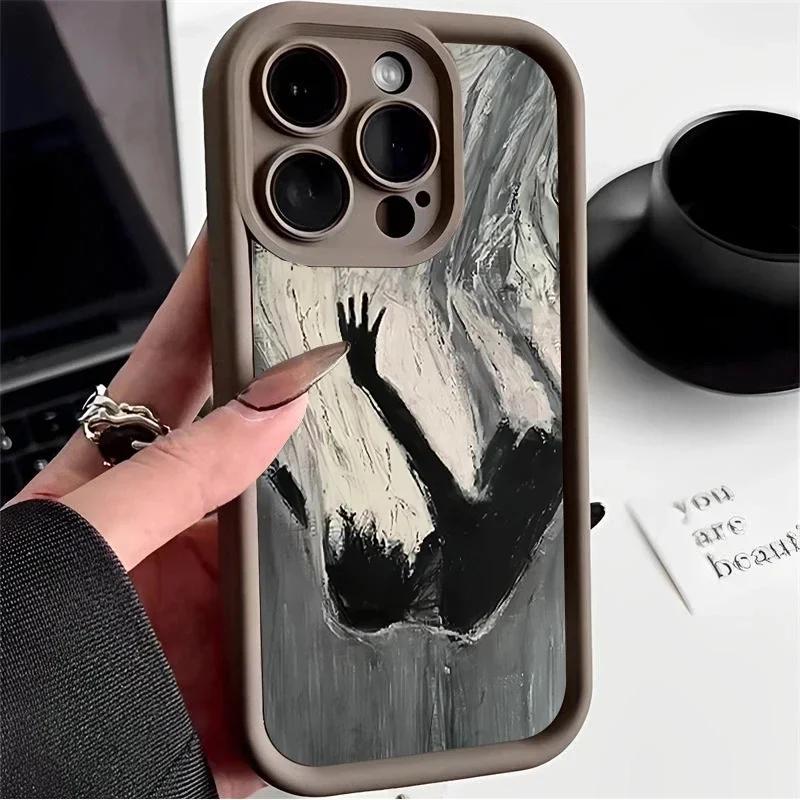 

Oil Painting Art Phone Case For iPhone 15 Pro Max 14 13 12 11 Pro Max XS XR X 7 8 14 15 Plus SE 2020 Shockproof Soft Matte Cover SE2020 or SE2022