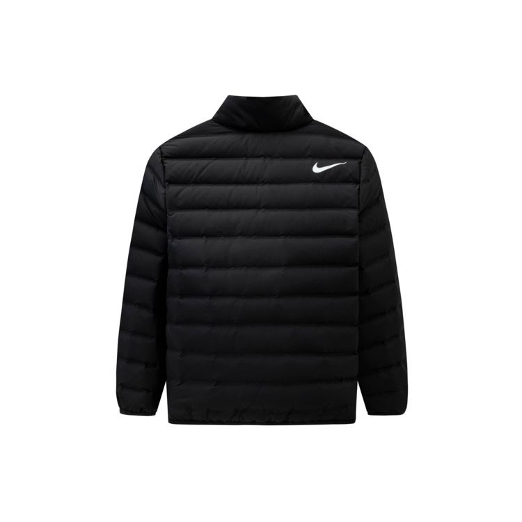 Nike Down Jacket With Large Logo Print On Chest And Stand Collar Long Sleeve Kids Jackets Black NY2342016GS-002