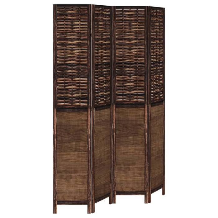 VidaXL Cloison de Séparation 4 Panneaux, Séparateur de Pièce, Écran d'Intimité, Paravent de Salon Chambre, Marron Foncé Bois 358708