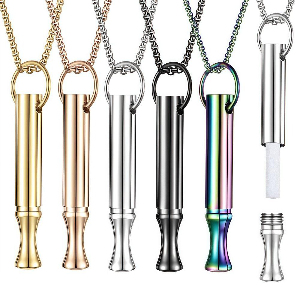 Gift Mindfulness Training Whistle Metal Portable Relaxation With Cotton Core Yoga Yoga Practice