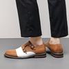 Fashion British Style Pointed Men Dress Shoes Big Size 38-48 Casual Business Men's Leather Shoes Brown Buckle Monk Shoes Man Party Shoes