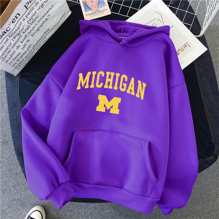 Mode University of Michigan Damen Hoodie Hip Hop Damen Casual Hoodie Neutral Streetwear Harajuku Herren Hoodie