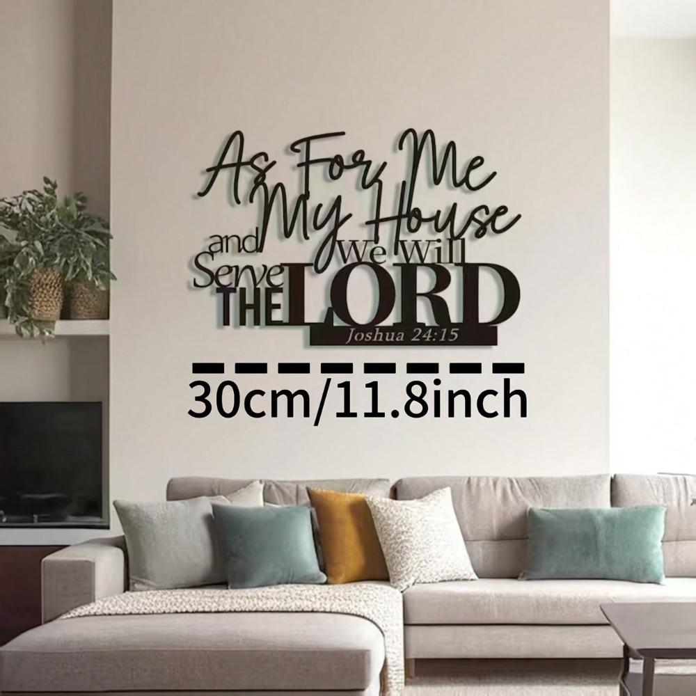 1pc Metal Wall Art Jesus Bible Verse Joshua Scripture Quote Iron Christian Faith Home Decor Living Room Office Religious Gift
