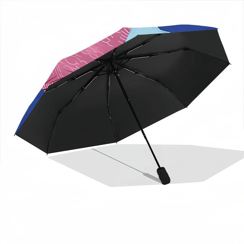 1PC Fish Sweater Pattern Automatic Folding Umbrella Portable Collapsible 8-Rib Umbrella for All Seasons, Casual Outdoor Accessory, A18