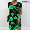 3D Flower Print Women Dress New Summer Sundress Elegant Fashion Short Sleeve O-Neck Loose Casual A-Line Dresses Ladies