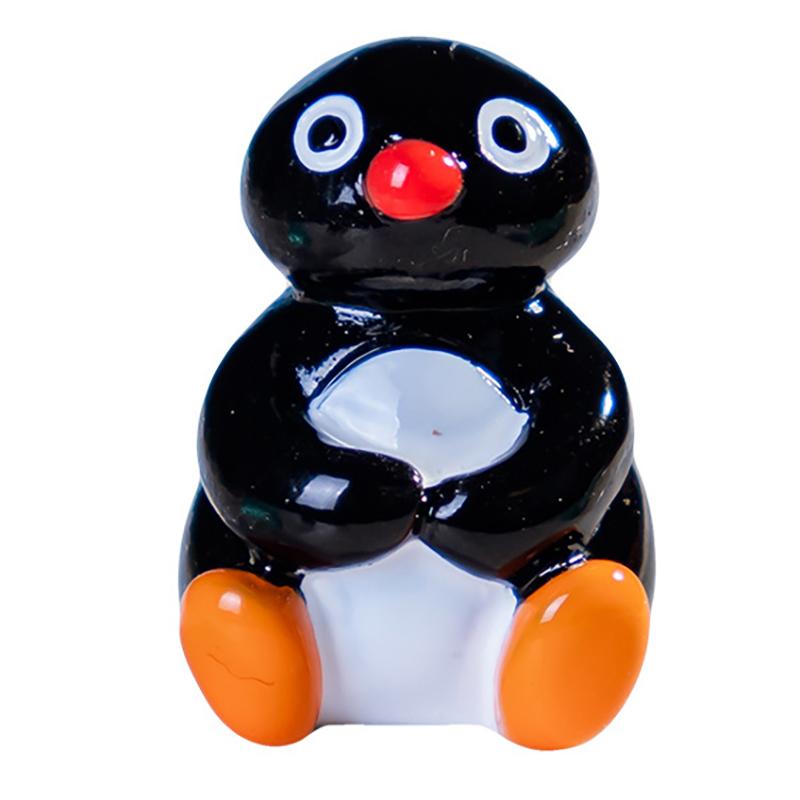3Pcs Resin Cartoon Cute Animal Penguin Car Mounted Ornament Landscape Dollhouse Decor Diy Creative Accessories