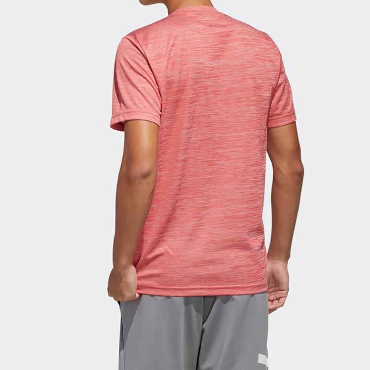 adidas T Shirts Men's Pink Crew Neck Moderate Straight Fit FL0328-