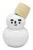 Casual Life Sake Bottle Set Mino Ware Snowman Design Bucket K12328 Set of 2 (White & Brown) - (Brown Cup) -