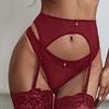 Women See Through Lace Garter Belt With Stockings 2Pcs Ultrathin Mesh Sexy Garter ZH