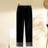 Women's Slimming Thicken Straight-Leg Nine-Point Cigarette Jeans - Autumn/Winter 2024 Edition