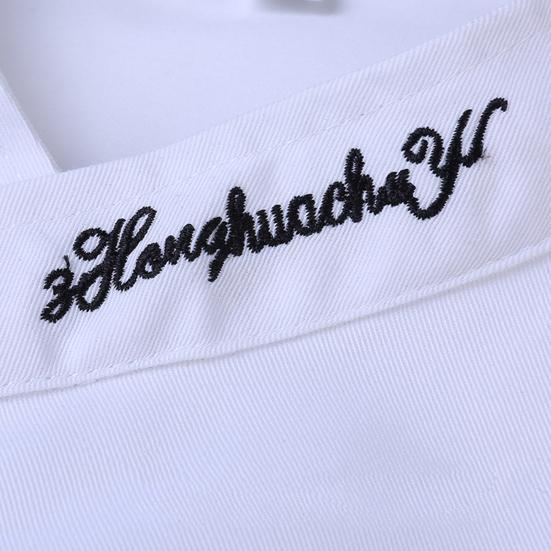 Şef Üst ​​Yama Cep Tek göğüslü Stand Yaka Düğmeler Kısa Kollu Catering Restoran Unisex Artı Boyutu Şef Üniforma Pişirme Kıyafetleri