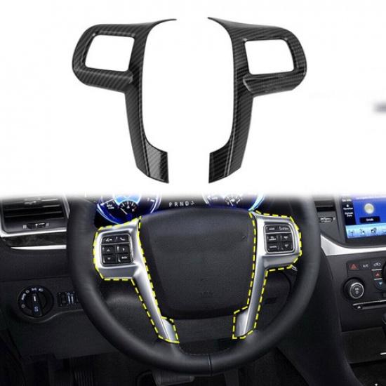 Carbon Fiber Steering Wheel Moulding Cover Trim Frame For Chrysler 300 2010-2014