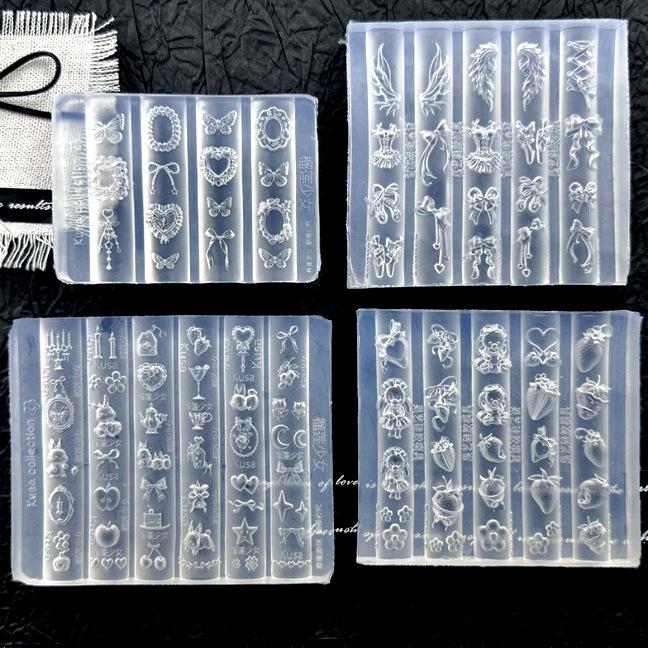 Cross-border Nail Art Silicone Mold - Heart Frame, Angel Wings, Rabbit, Zoo, Strawberry Design
