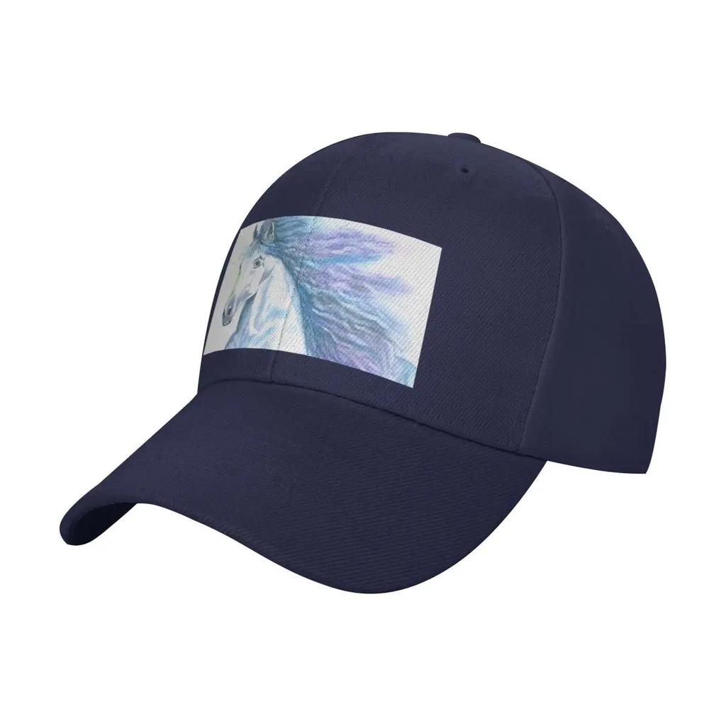Mystery Horse with Blue and Purple Unisexe Baseball Cap Hip Hop Luxury Caps Beach Bag Sailor Cap for Unisex Designer Unisex Women's