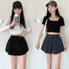 GMXIA Fitness Running Shorts Women's Summer Slim Loose Casual Plus Size Wide Leg High Waist A-line Sports Hot Pants
