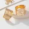 Textured Exaggerated Bracelet Geometry Wide Side Bangle Personality Simple Metal Bracelet  Daily