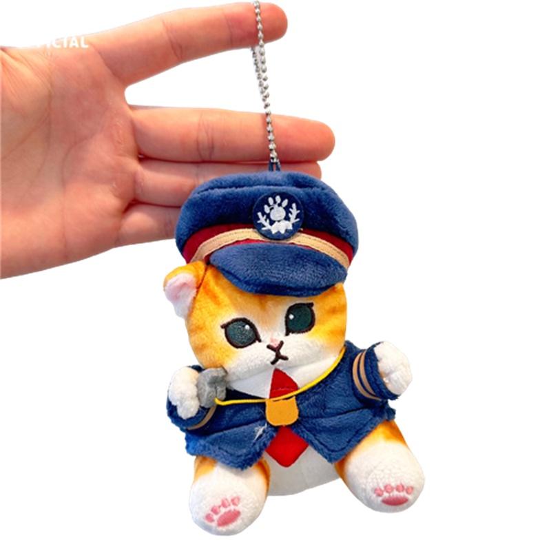 

Cute Japanese Style Cat Conductor Plush Toy For Sleeping, Hugging, Decoration And Gifts 13in, 8in, Pendant 14cm/5.51in