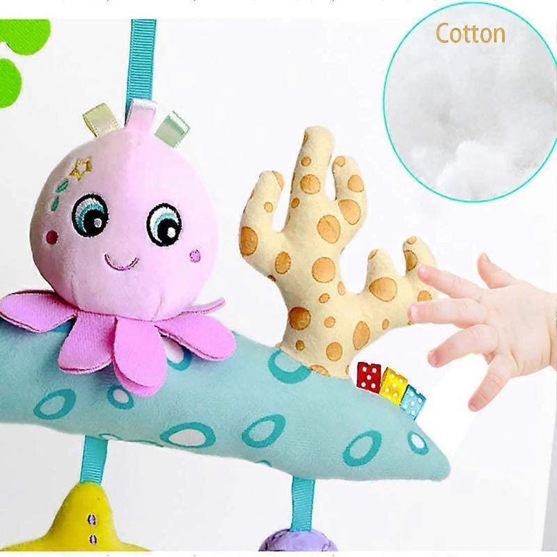 Baby Stroller Toy, Activity Plush Baby Car Seat Crib Travel With Hanging Rattle