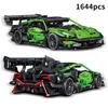 Classic Green 1644Pcs Super Racing Car Building Blocks Set Creative 3D Desktop Ornament Christmas Gift For Adults Kids