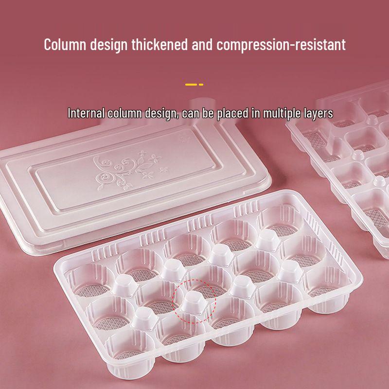 Disposable Compartmented Wonton Storage & Takeout Box for Xiaolong, Tangyuan, Raw & Frozen Items