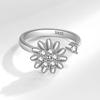 Sunflower Rotating Open Ring For Women Minimalist Daisy Design Adjustable Finger Band Fashion Jewelry Accessory