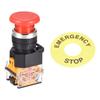 Emergency Stop Push Button Switch Mounting Latch 1NO 1NC 0.9 Inch (22 Mm)