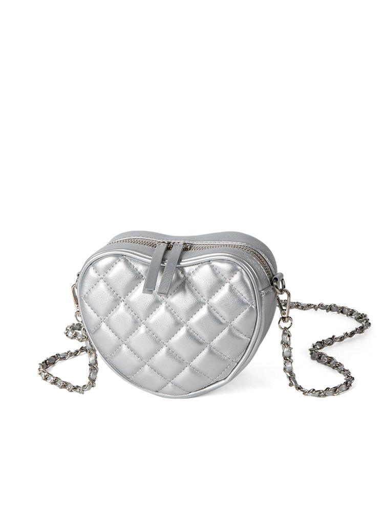 Lingge Sweet Love Chain Single Shoulder Crossbody Bag, Niche Design for Commuting, Armpit Bag for Women серебряный