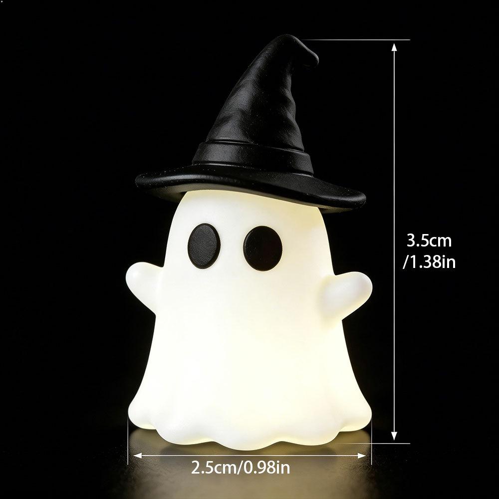 Halloween Mini Glow Ghost Figurine Creative Table Decor Luminous Ghost Ornament for Micro Landscape Decoration Set