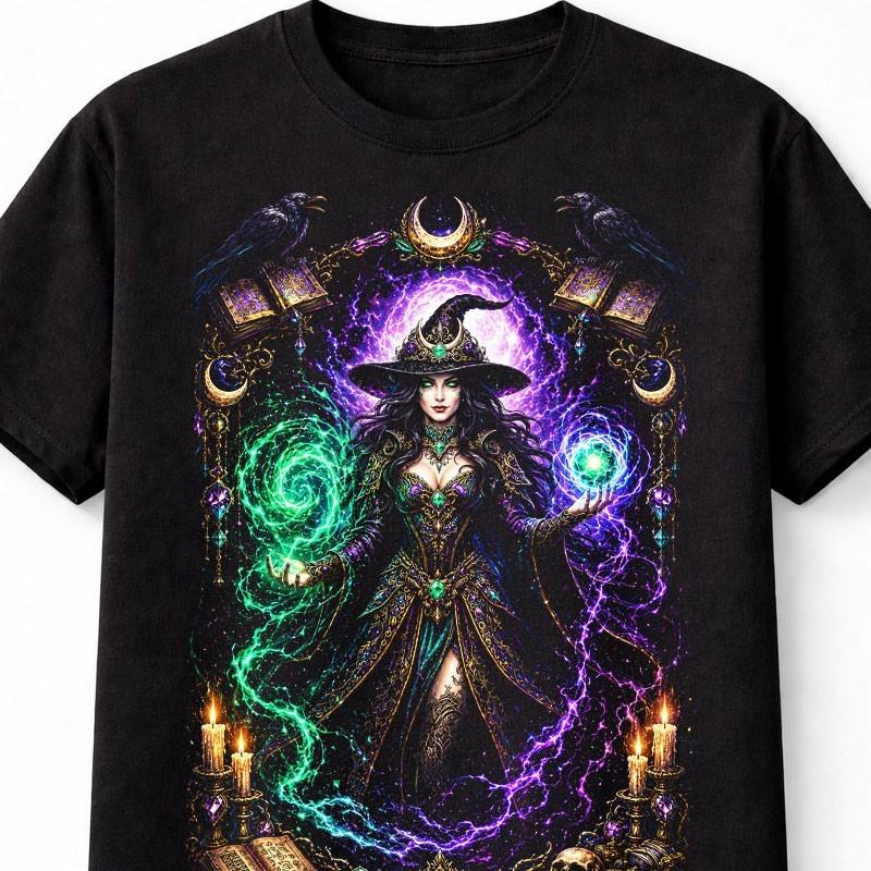 Witch Sorceress Magic Gothic Fantasy Graphic Unisex TShirt