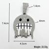 Collana Pendente Emoji con Strass in Stile Hip Hop Europeo con Catena Cubana in Lega