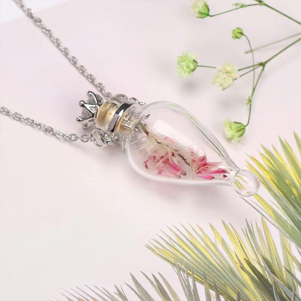 Glaze Bottle Glaze Vial Pendant Water Drop Mini Bottles Necklace Openable Necklace  Memorial